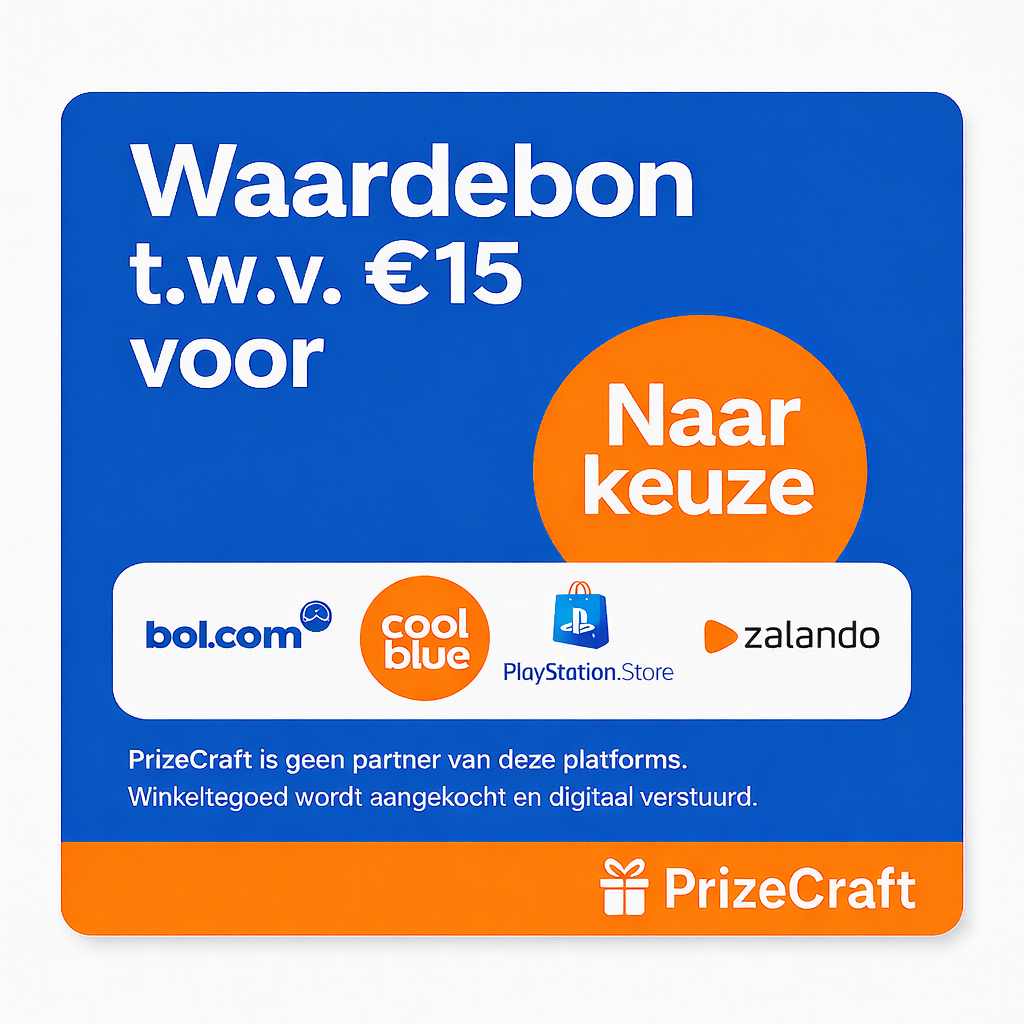 PrizeCraft Waardebon €15 - Welkomst deelname